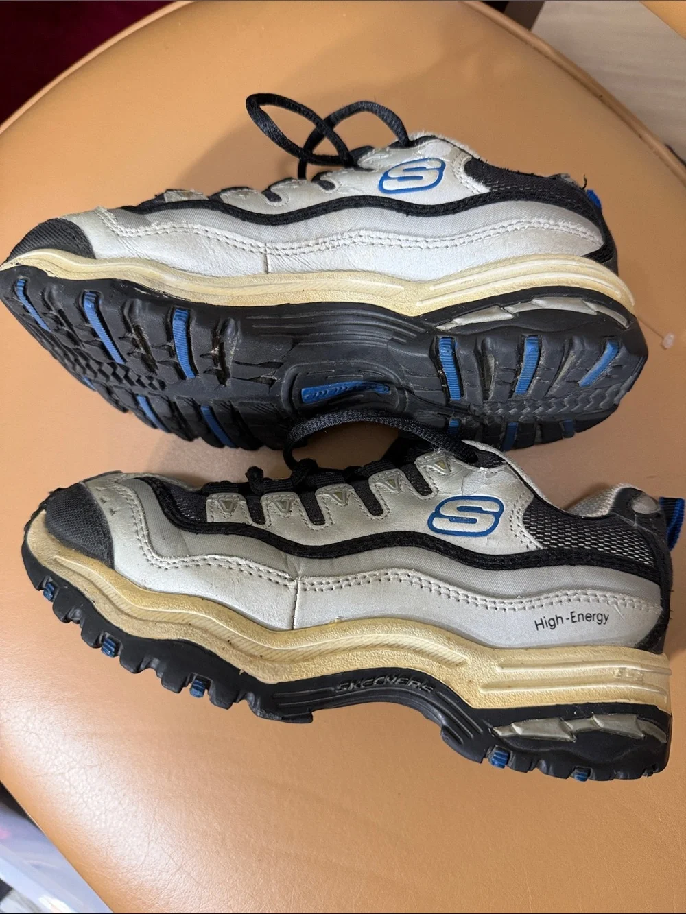 Skechers Boys Lace-Up Sneakers in Black, Gray & Blue